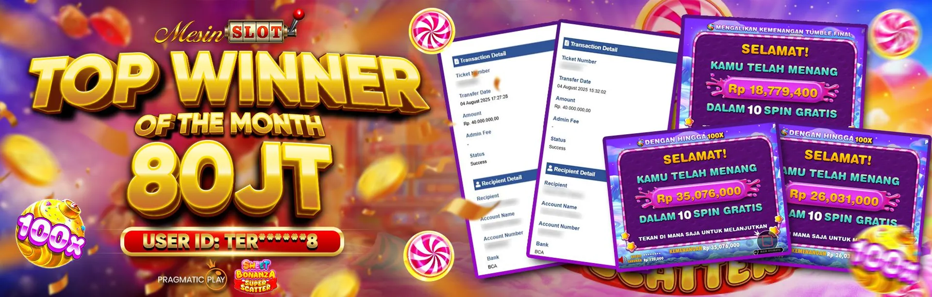 TOP WINNER OF THE MONTH 80JT