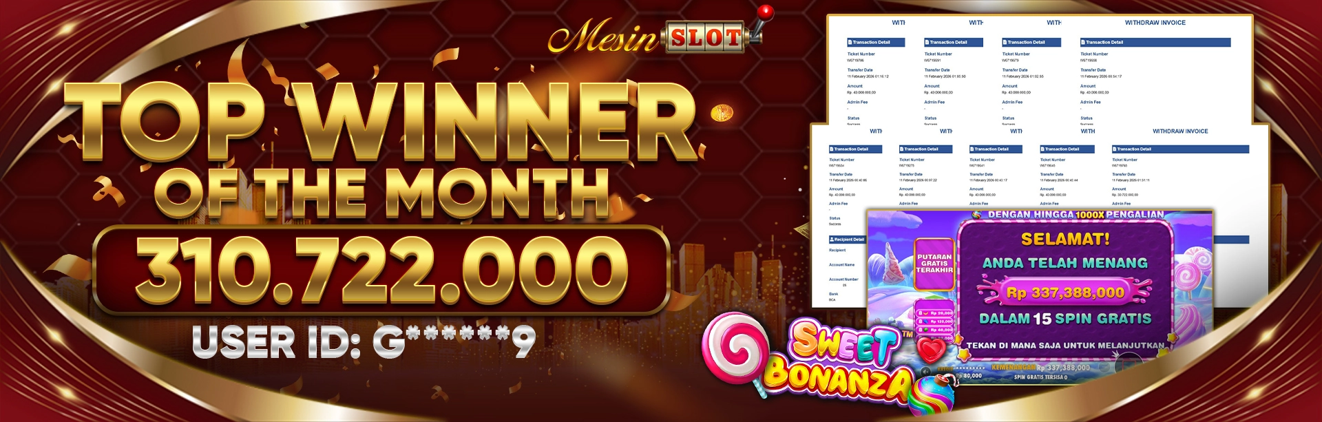 TOP WINNER OF THE MONTH 310JT