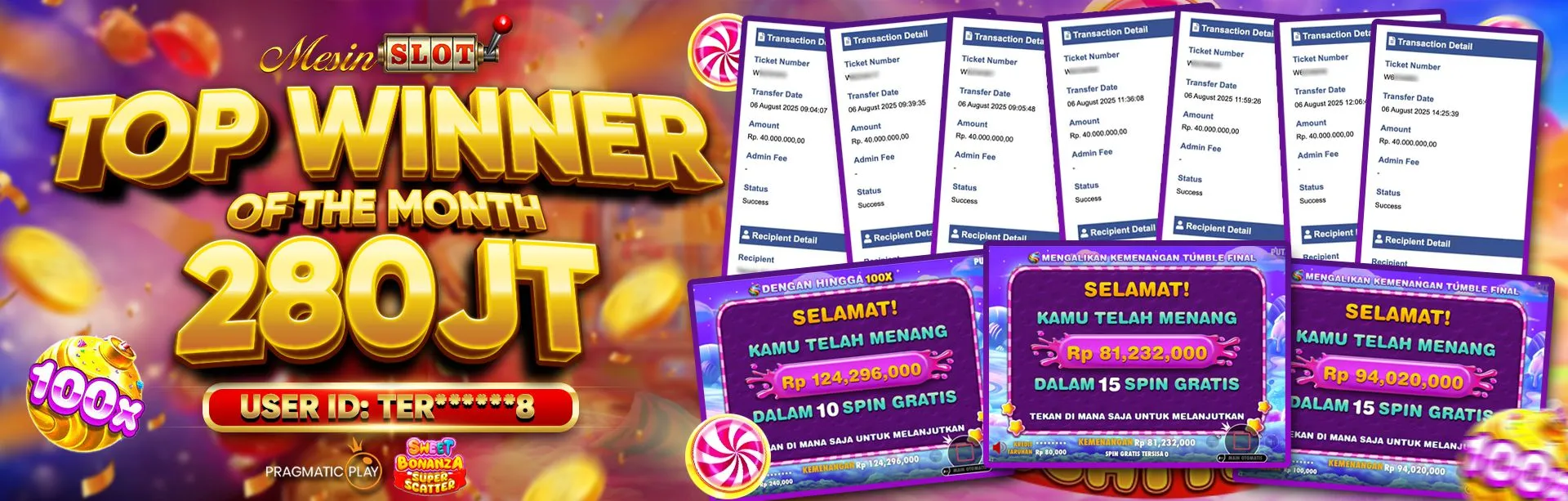 TOP WINNER OF THE MONTH 280jt A