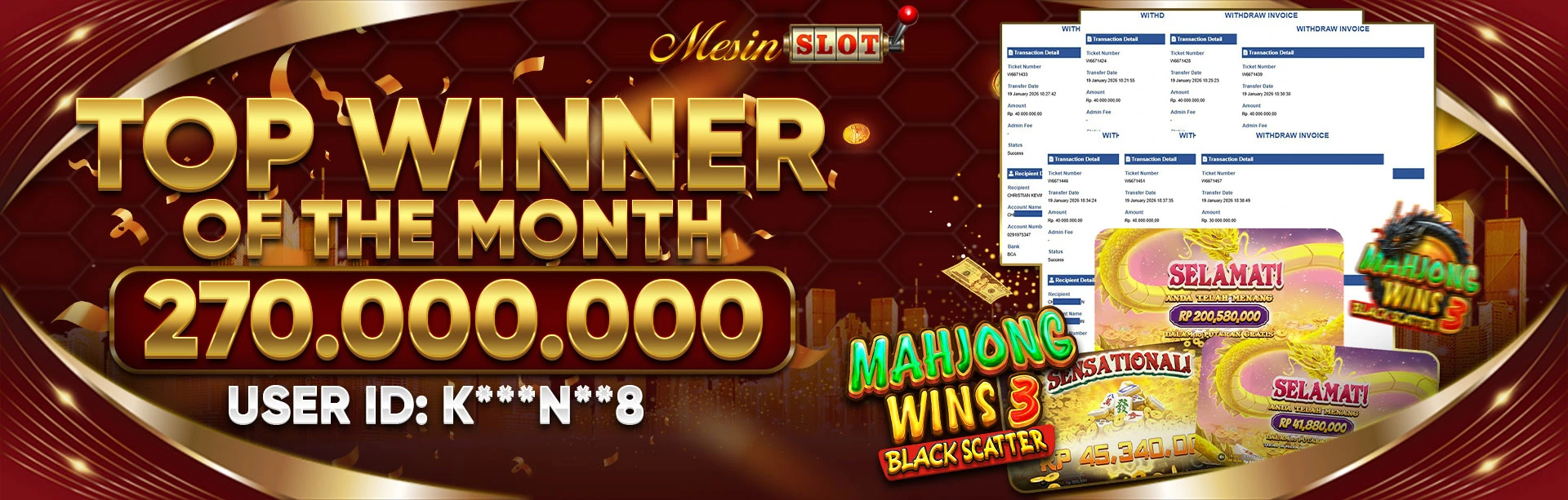 TOP WINNER OF THE MONTH 270